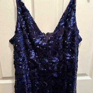 ELIZA J Sequin Midi Dress BLUE